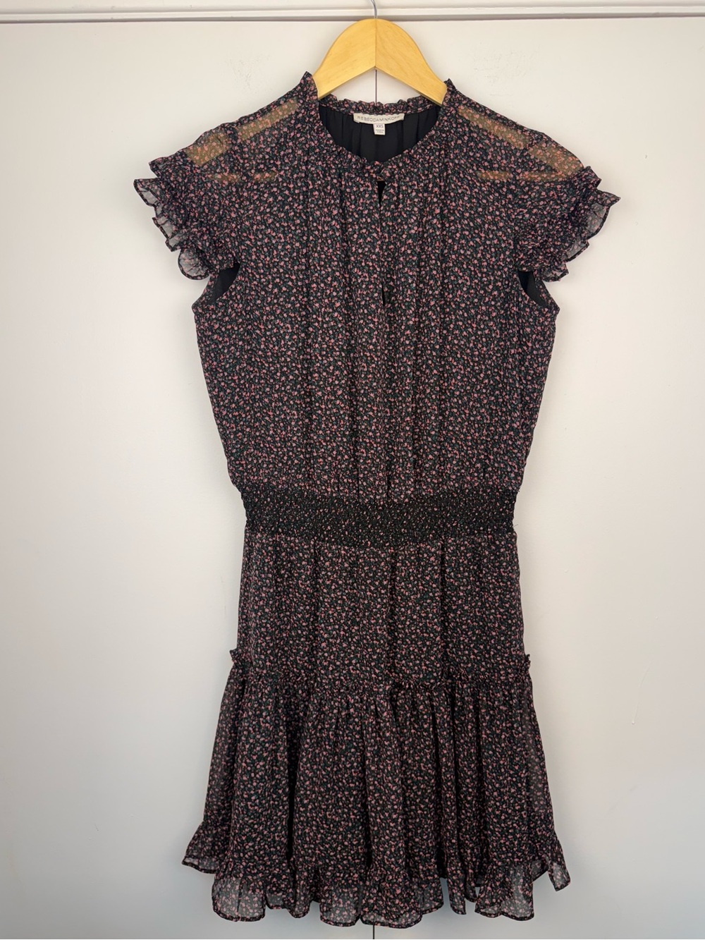 Rebecca Minkoff Floral Ruffle Mini Dress XXS